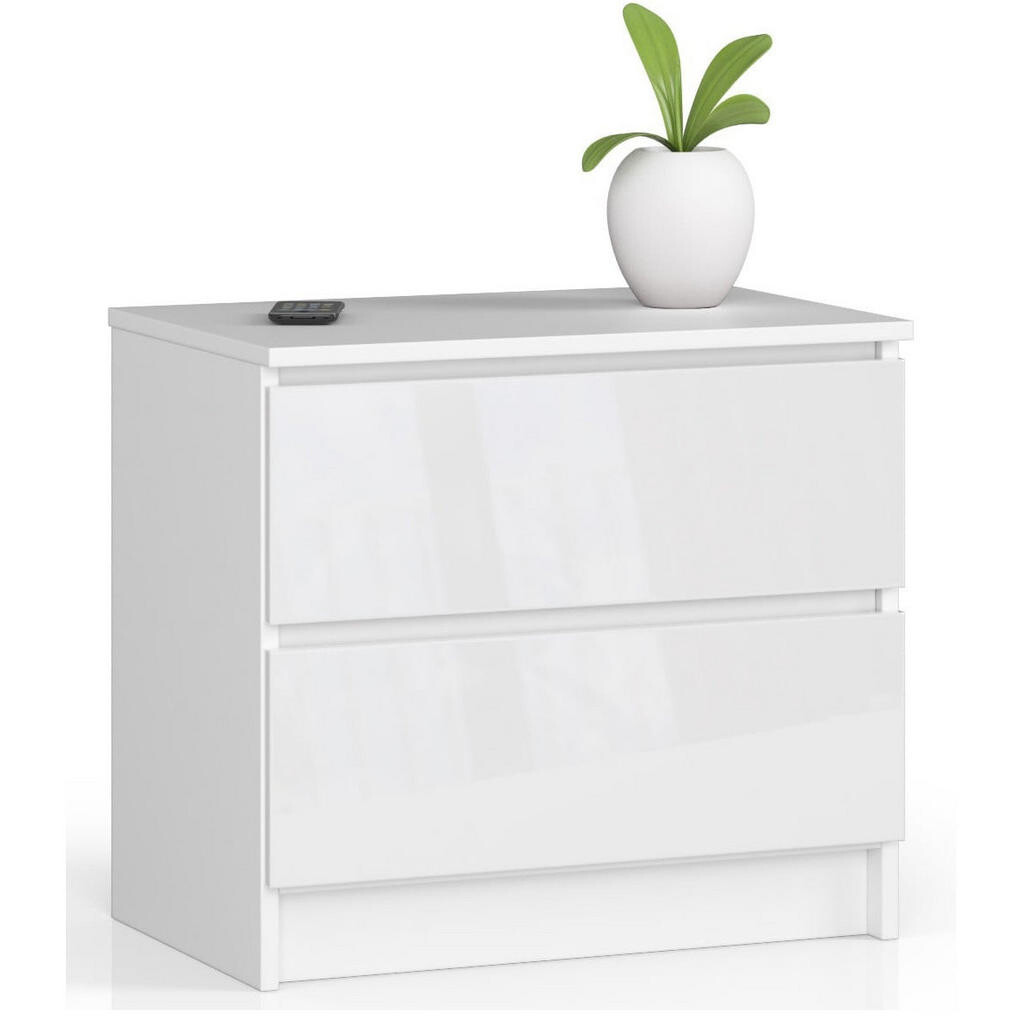 RAUMHIRSCH FURNITURE KOMODA bílá, bílá lesklá 55/60/40