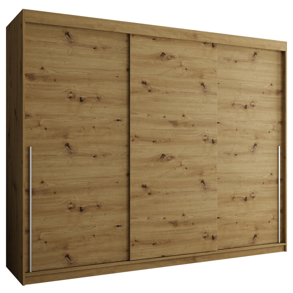 Home Collective ŠATNÍ SKŘÍŇ S POSUVNÝMI DVEŘMI 250 cm šířka, Artisan se stříbrným úchytem