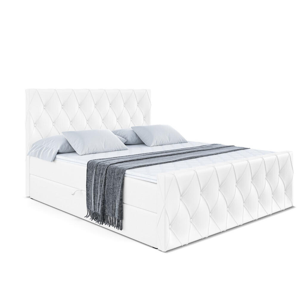 ALTDECOR AMERICKÁ postel AMAY-Z – 160x200 cm – H4 – vysoce lesklá bílá