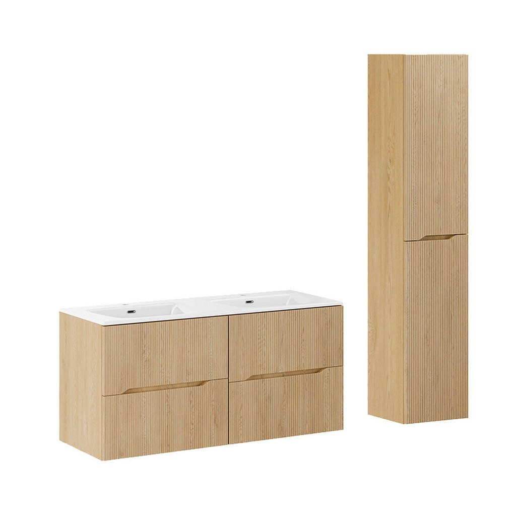 Petits-meubles KOUPELNOVÝ NÁBYTEK 120.4cm Isaline 2er-Set Světlý dub
