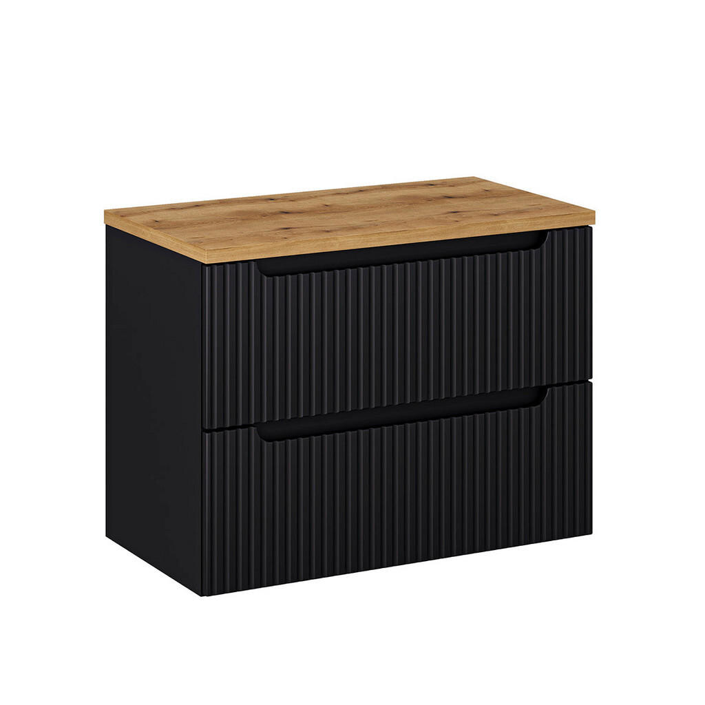 Petits-meubles SKŘÍŇKA POD UMYVADLO 80.4cm Riva Černá a dřevo