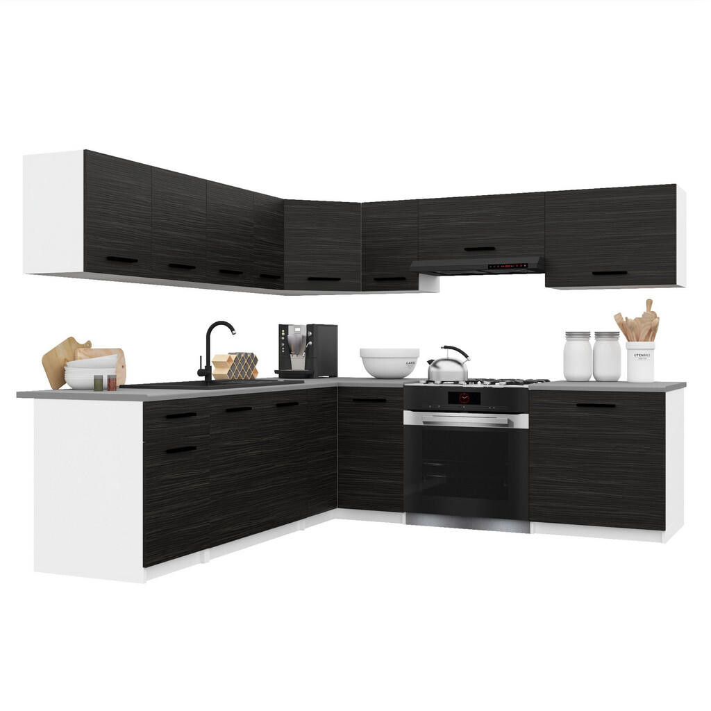 B BELINI GROUP KUCHYŇSKÁ LINKA Italia 7 420 cm , s pracovními deskami, Eben