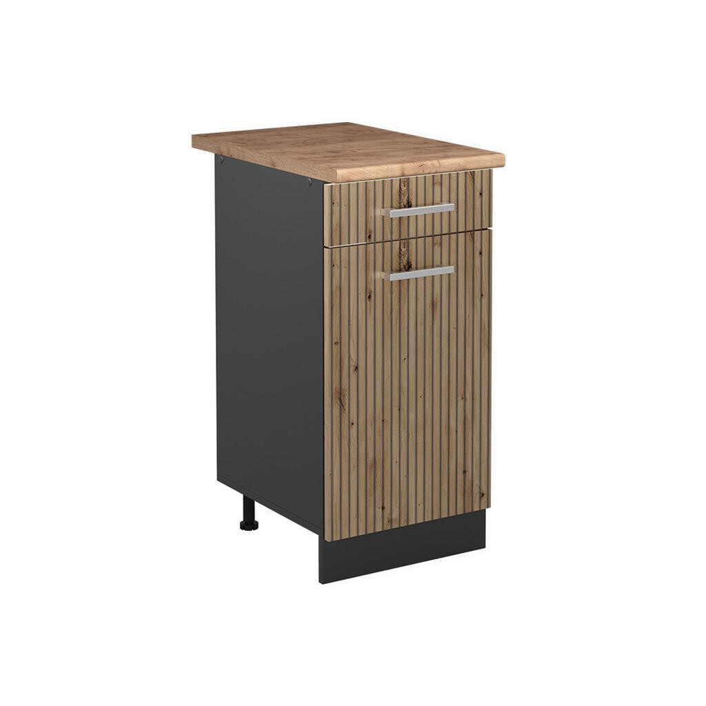 Vicco SPODNÍ SKŘÍŇKA KUCHYŇSKÉ LINKY R-Line, Řemeslný dub/Antracit, 40 cm pracovná doska Dub Goldkraft