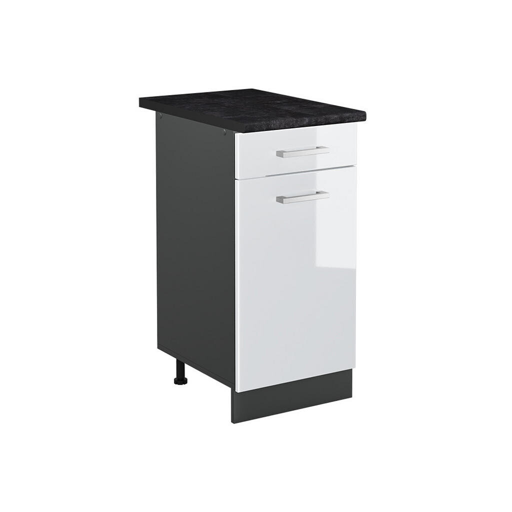 Vicco SPODNÍ SKŘÍŇKA KUCHYŇSKÉ LINKY R-Line, Bílá vysoký lesk/Antracit, 40 cm pracovná doska antracitová