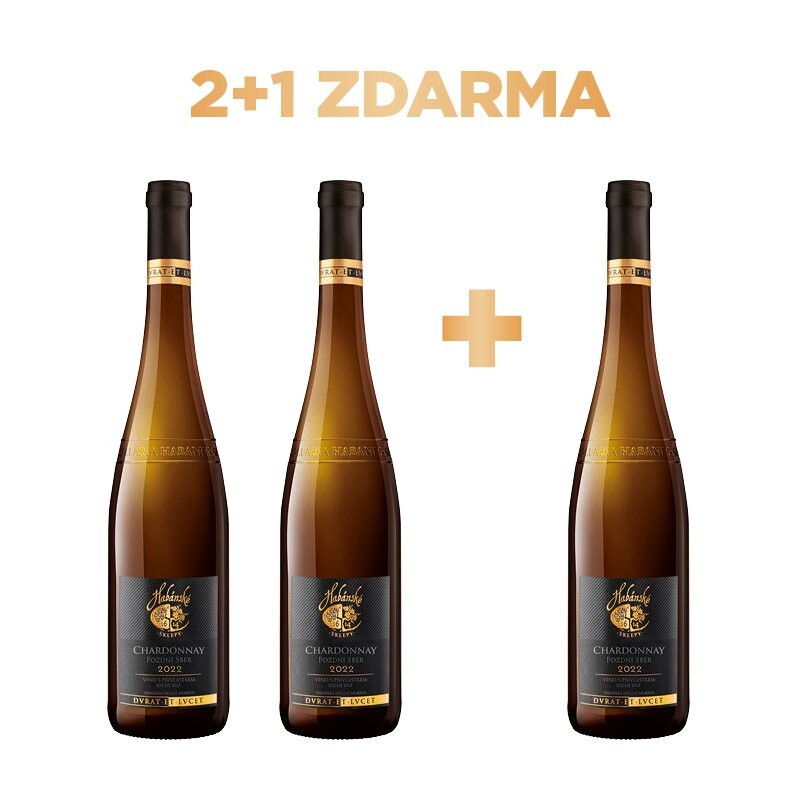 Habánské sklepy Chardonnay 2022 pozdní sběr 2+1 ZDARMA