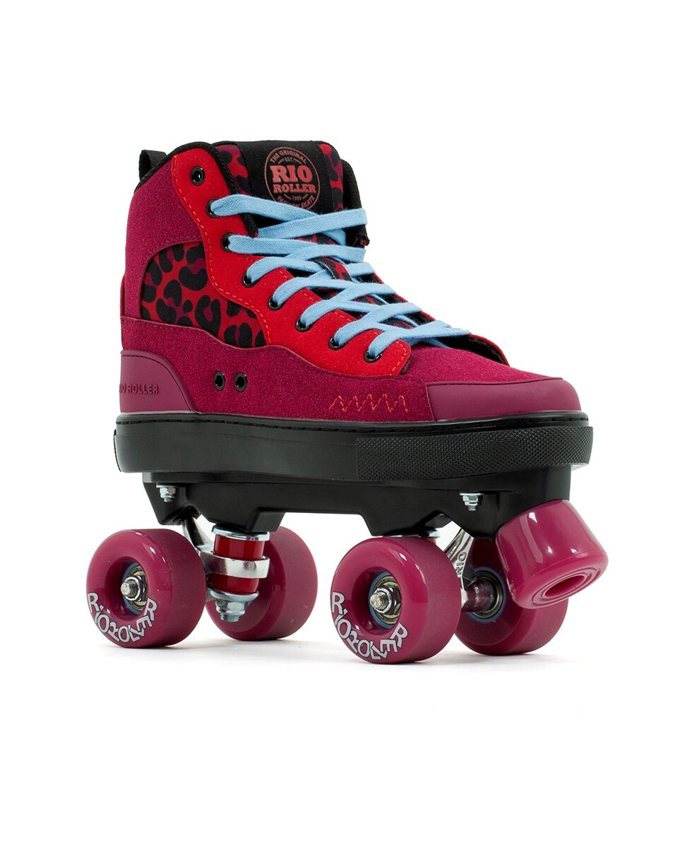 Rio - Roller Beats Red/Leopard - trekové brusle Velikost (brusle): 35.5