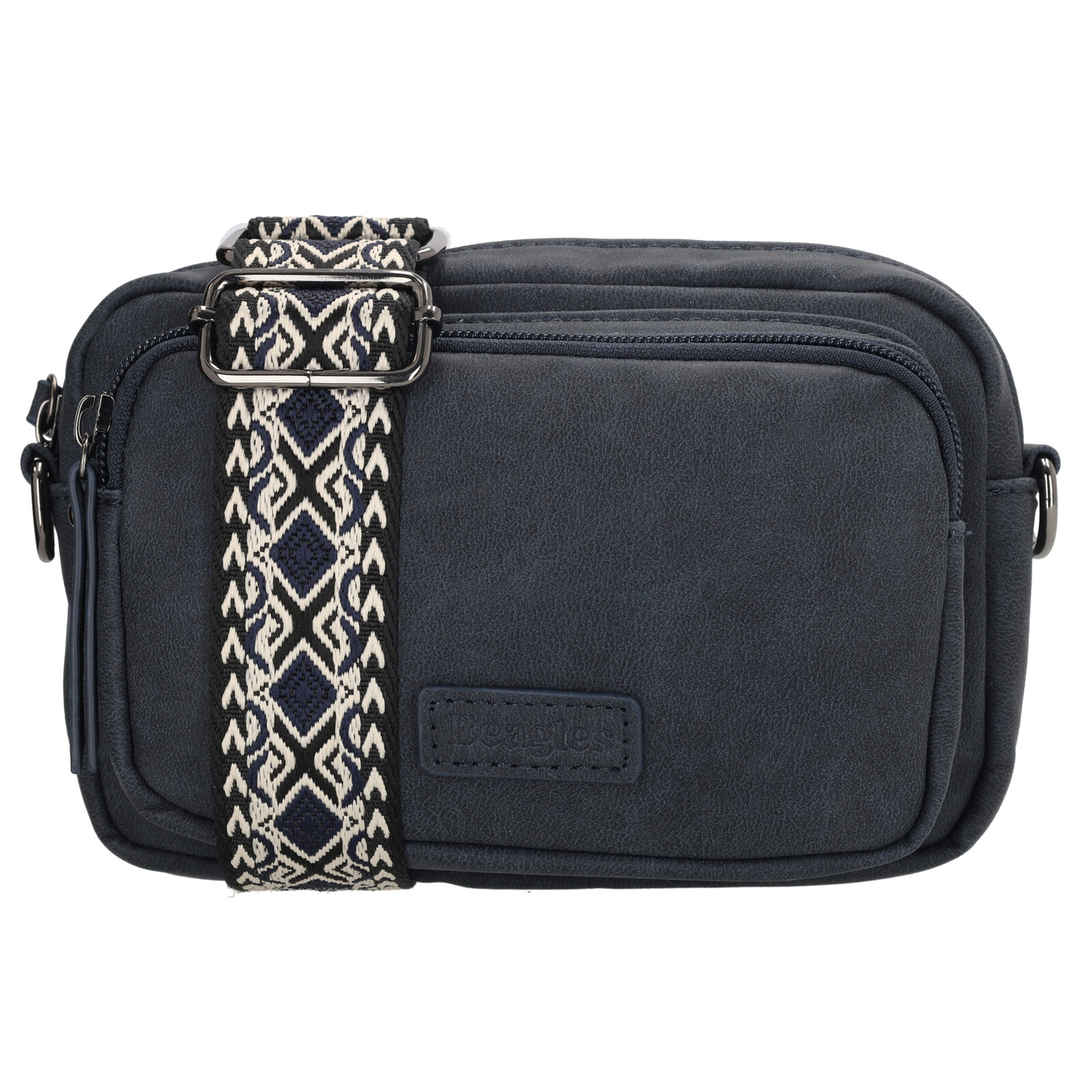Beagles dámská crossbody kabelka Malaga s dekorativním popruhem - modrá