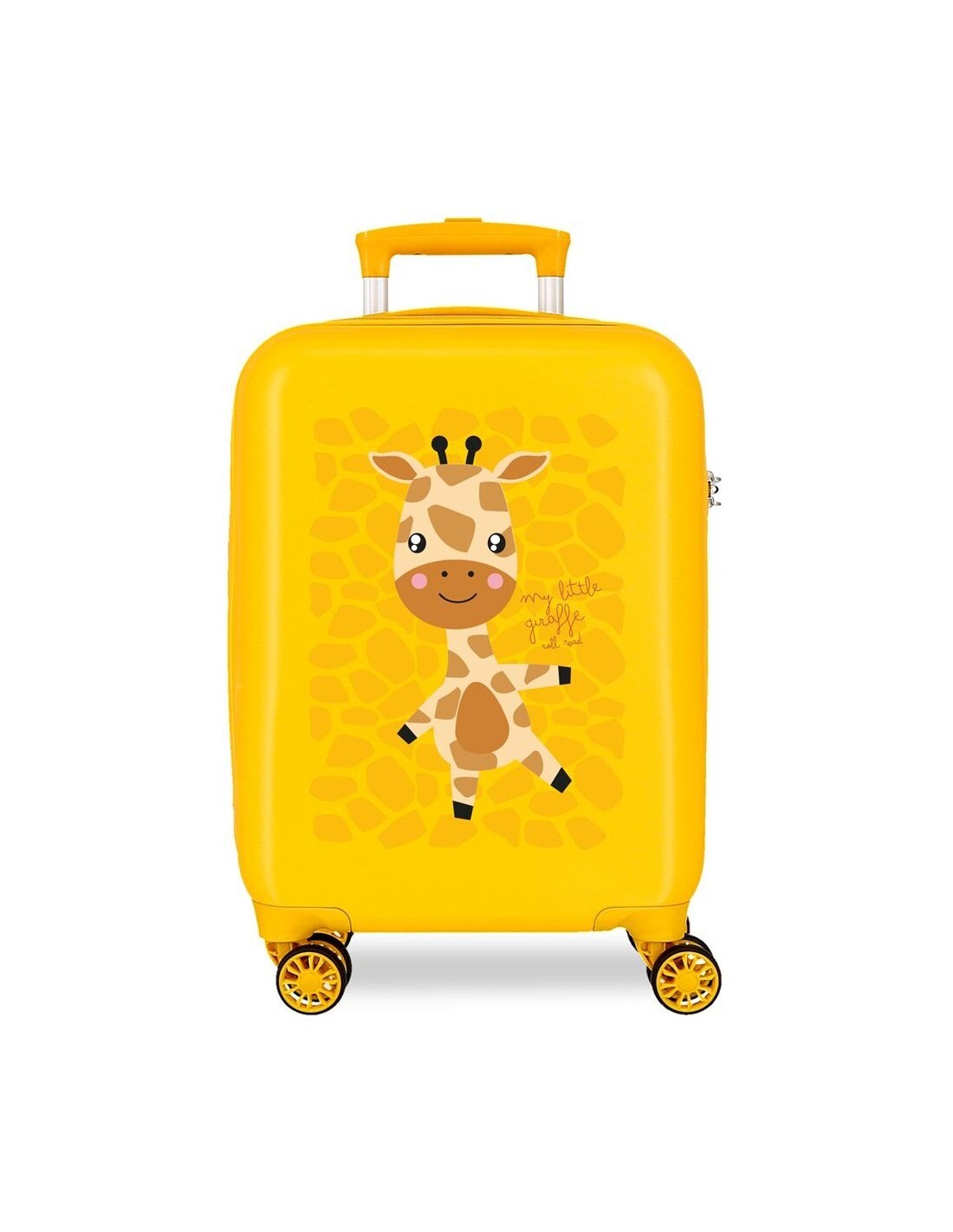 Dětský skořepinový ABS kufr Roll Road Happy Pets Giraffe - 33 L - žlutý