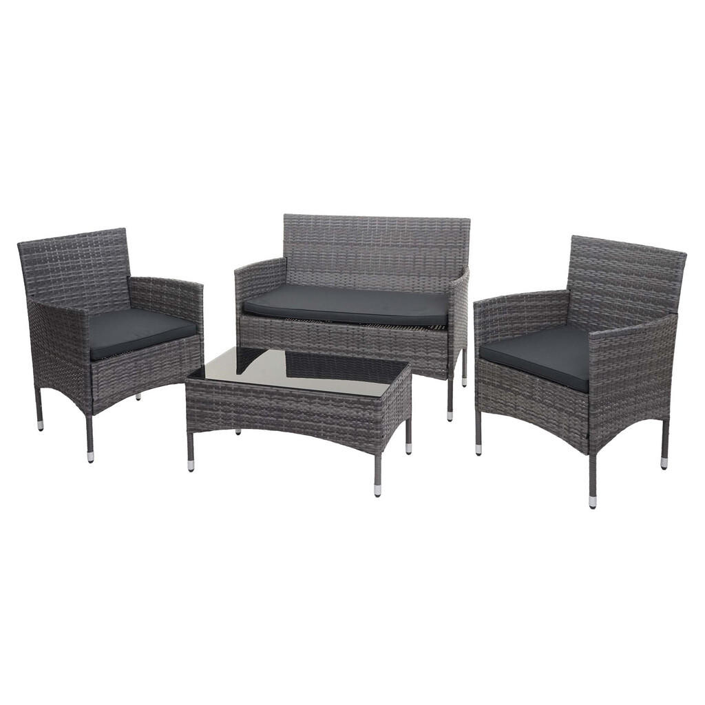 MCW POLY-RATTAN SADA Šedá, antracitová