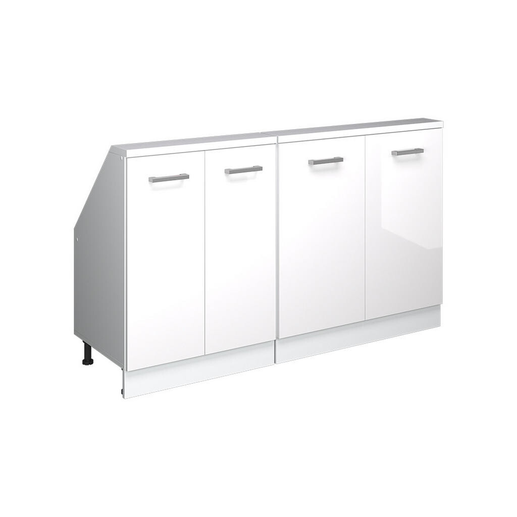 Vicco KUCHYŇSKÁ SKŘÍŇKA POD ŠIKMOU STŘECHU R-Line Bílá vysoký lesk 140 cm Sada 2 kusů