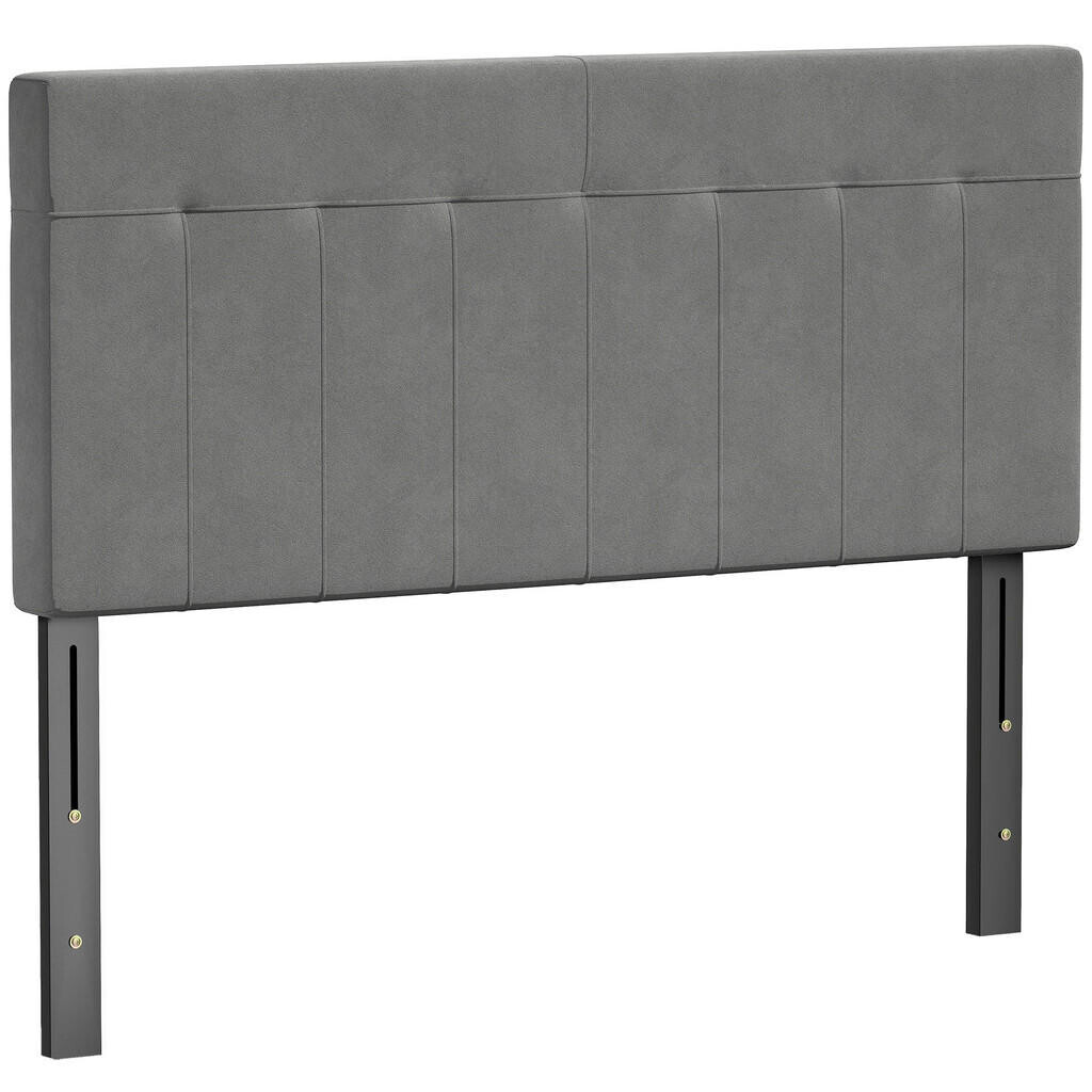 HOMCOM ČELO postele polyester kov šedá