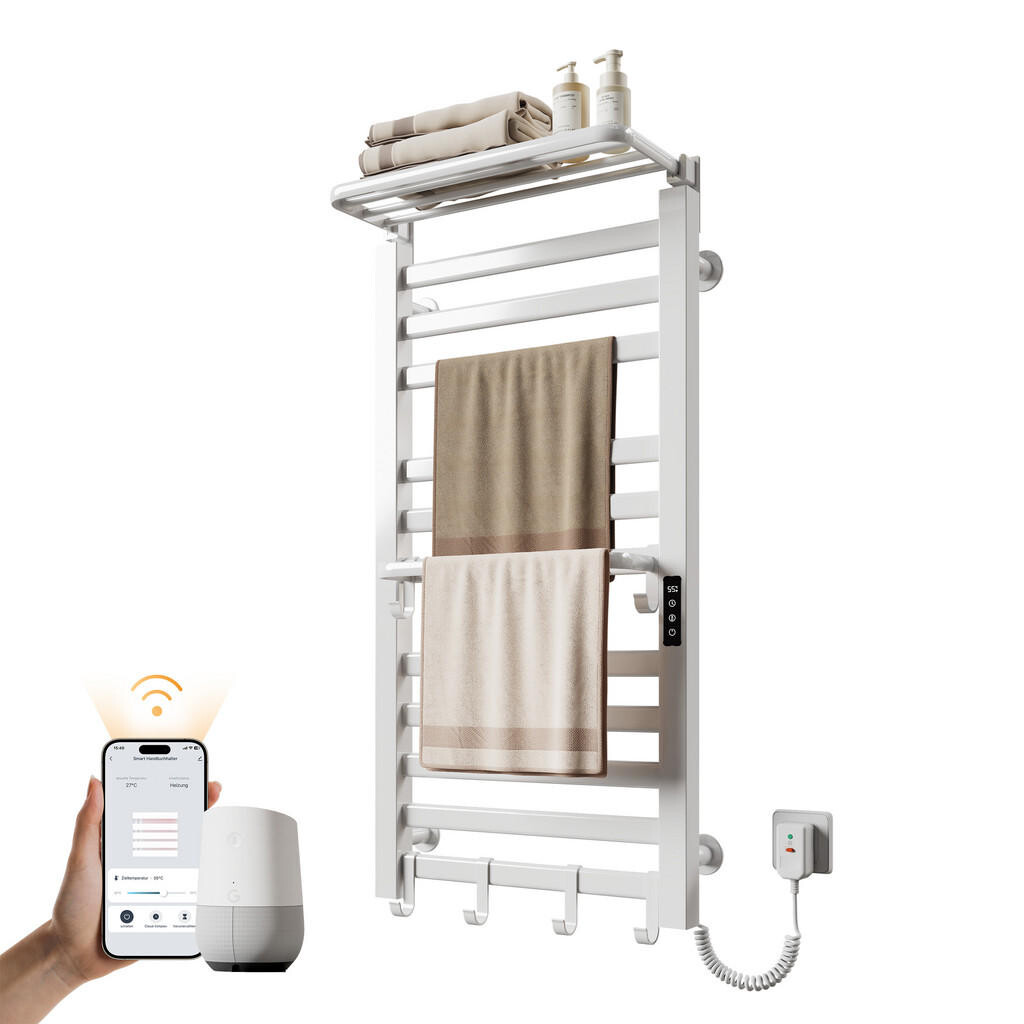 EMKE RADIÁTOR Elektrický radiátor s WiFi a dálkovým ovládáním, bílý, 100/50 cm