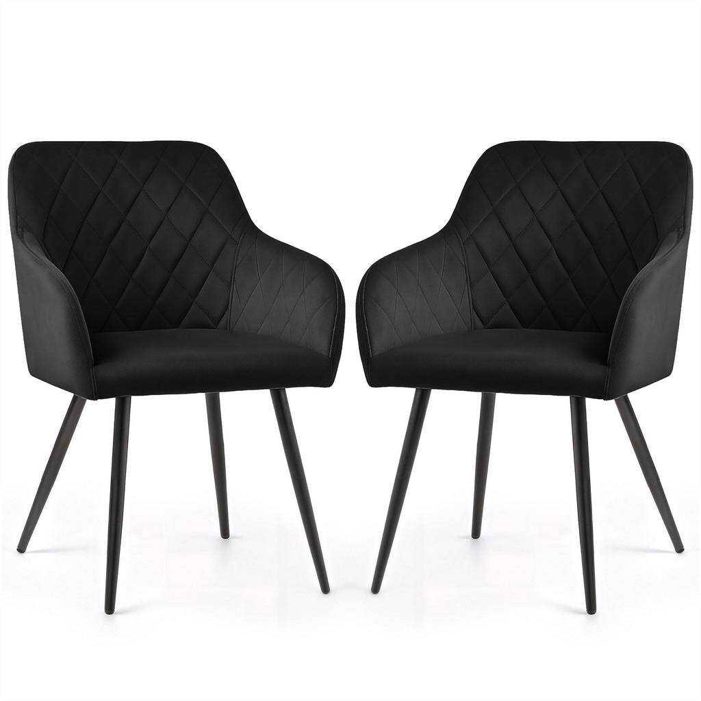 RAUMHIRSCH FURNITURE ČALOUNĚNÉ ŽIDLE, sada 2 ks, kovové nohy, černé 54,5/82/58