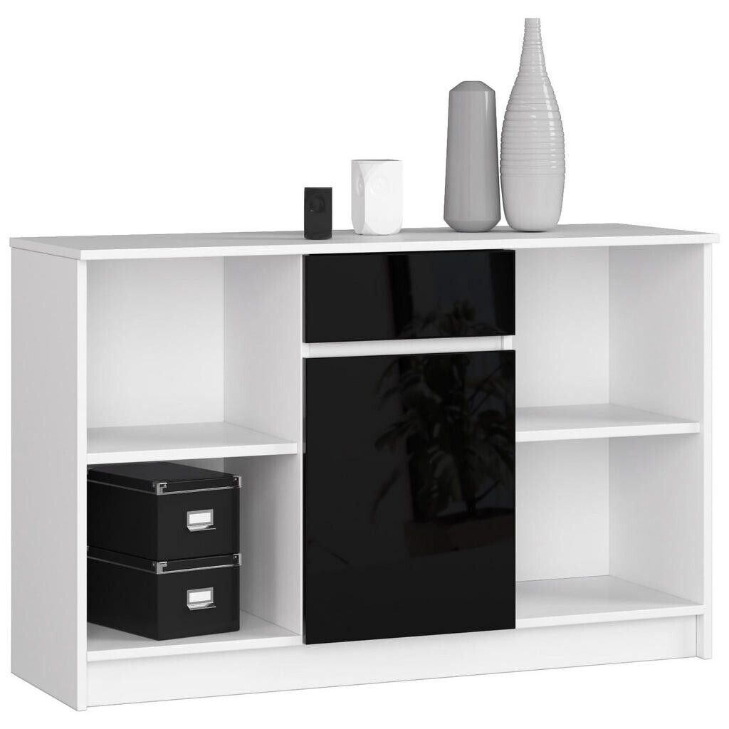 RAUMHIRSCH FURNITURE KOMODA bílá, černý lesk 77/120/40