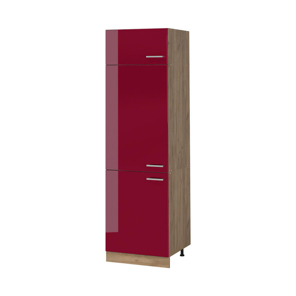 Vicco VYSOKÁ SKŘÍŇ R-Line, Červená vysoký lesk/Zlatý mocný dub, 60 cm