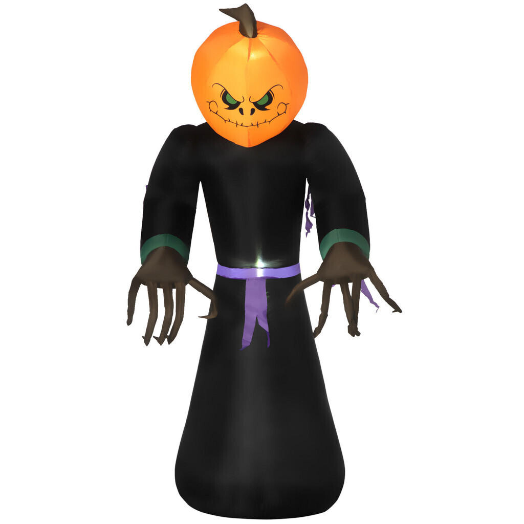 HOMCOM HALLOWEEN dekorace nafukovací samonafukovací strašidelný duch dýně s LED