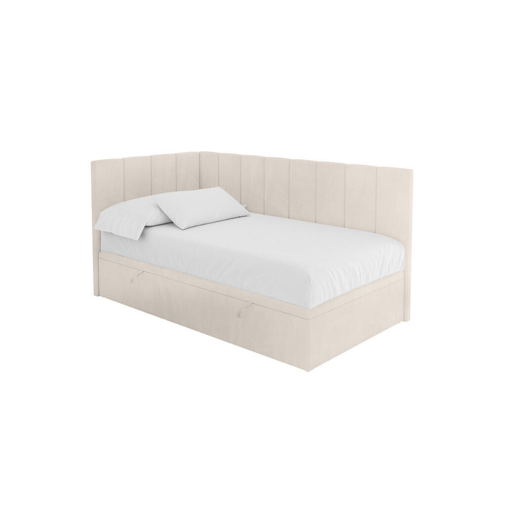 ALTDECOR JEDNOLŮŽKOVÁ POSTEL pro mládež s úložným prostorem vpravo, bez matrace - LOVY 90x200 béžová