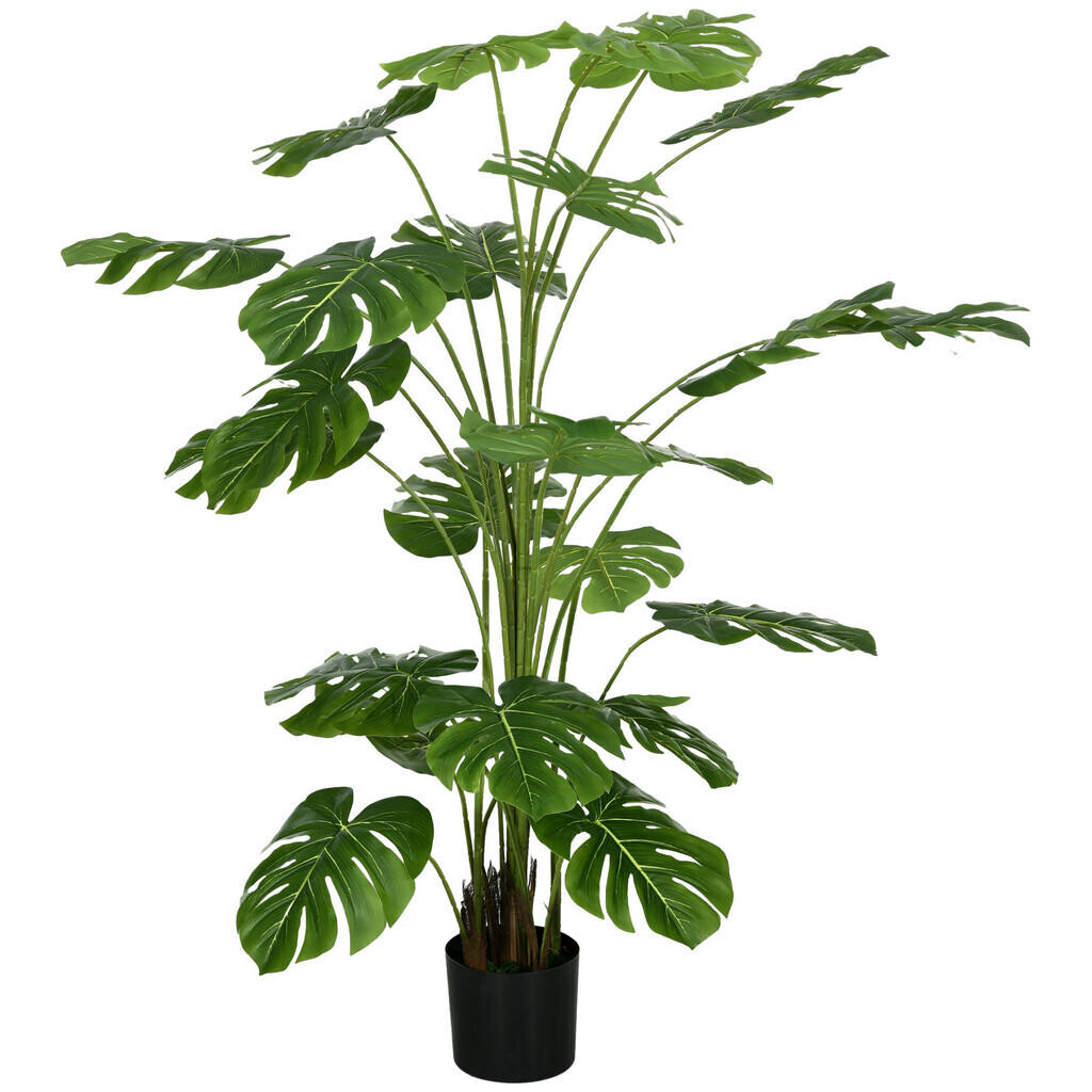 HOMCOM UMĚLÉ rostliny, umělá Monstera Deliciosa, 180 cm umělá rostlina s květináčem