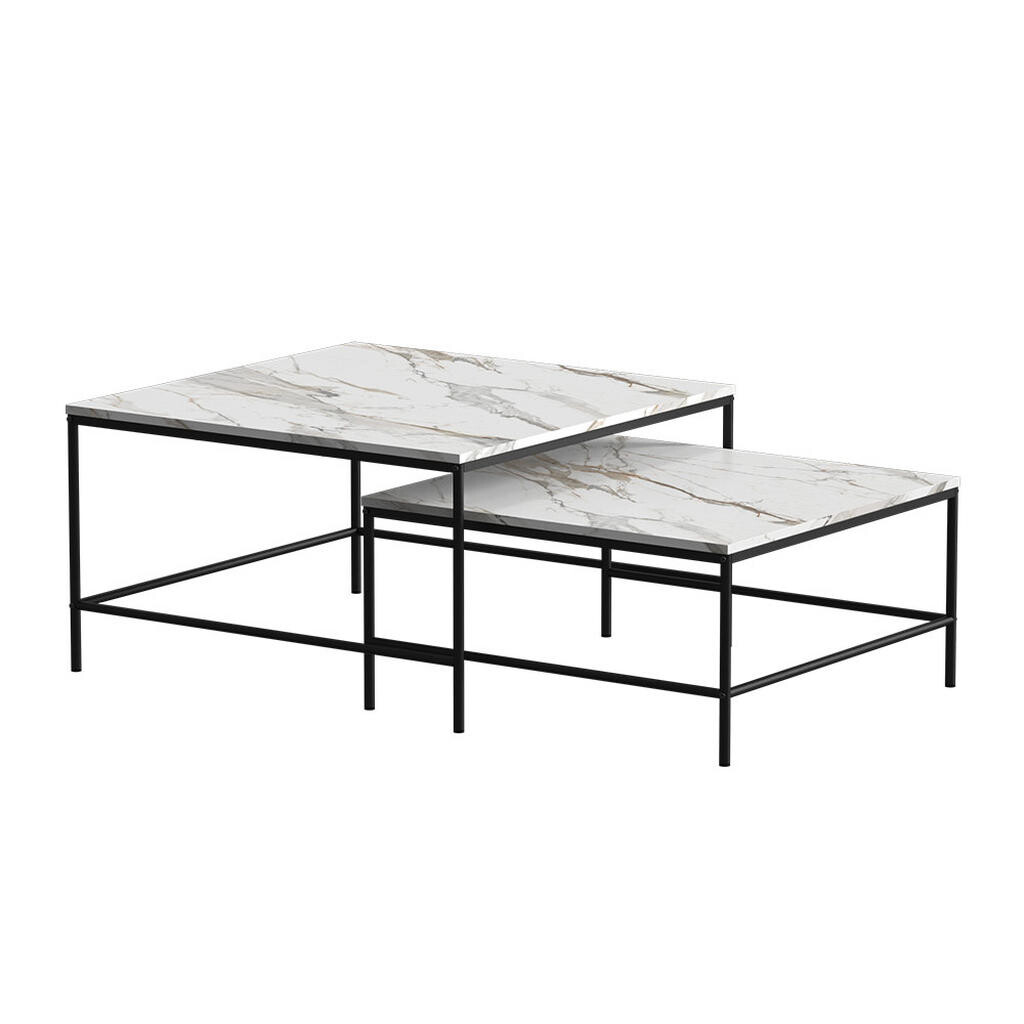 Vicco STOLEČEK KÁVOVÝ STOLÍK Ramio Bílá/černá 80 x 80 cm 2 díly