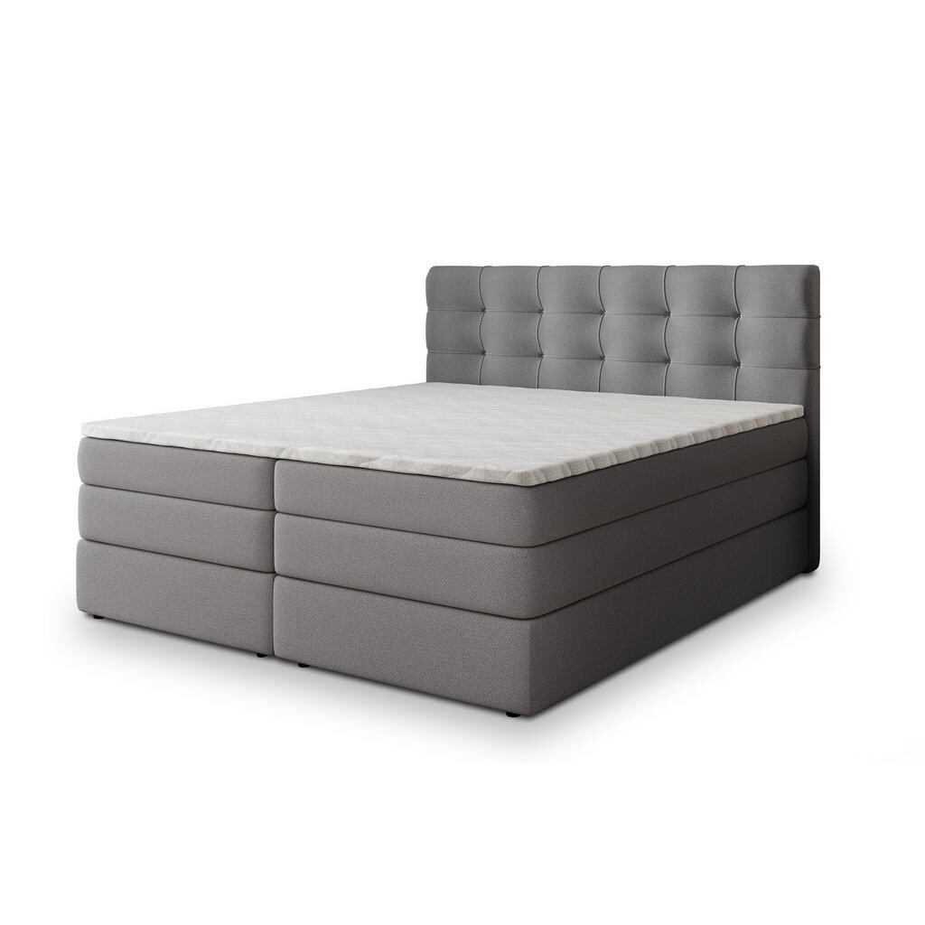 MASSENO POSTEL BOXSPRING AREZI 160x200 cm, s matrací a úložným prostorem, šedá