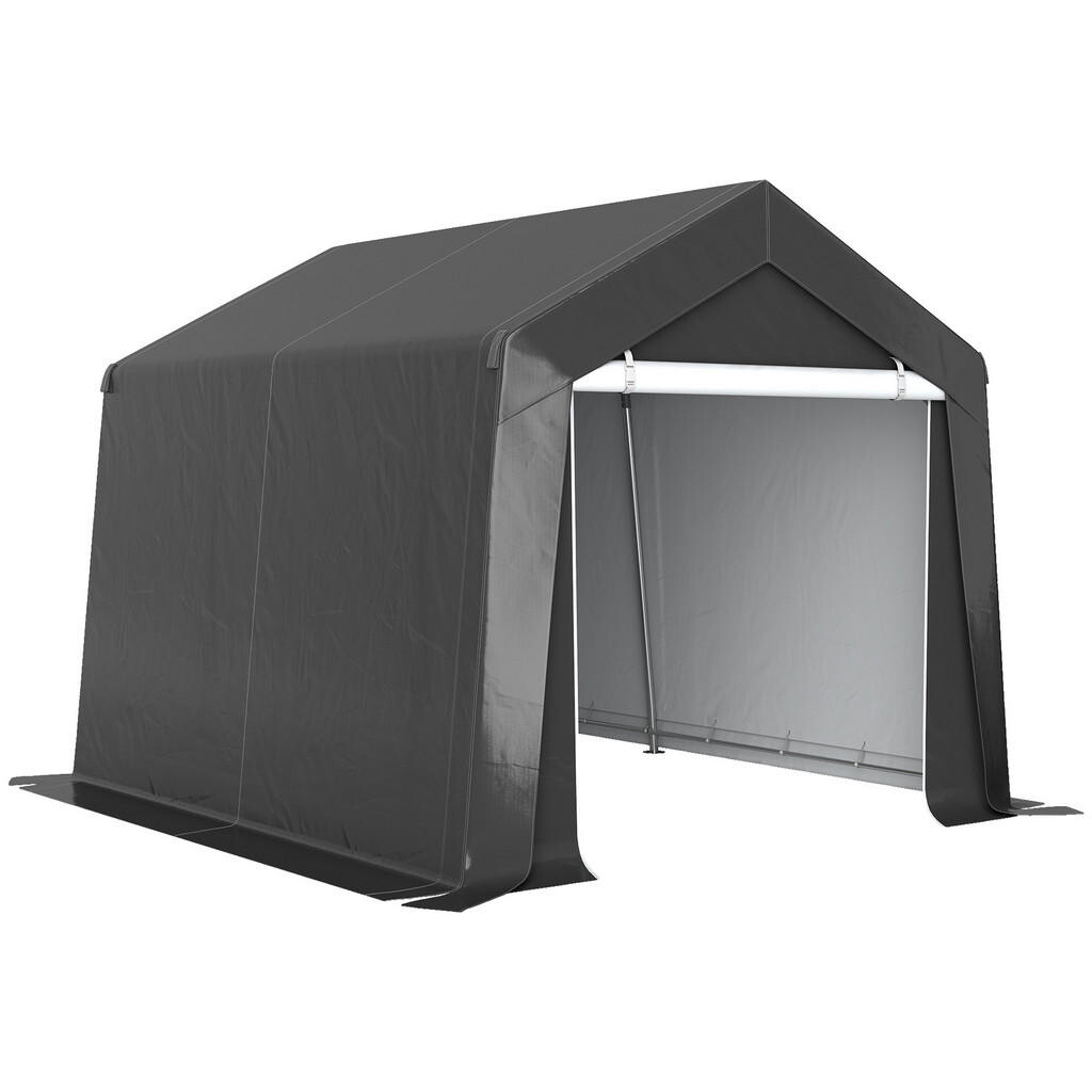 Outsunny CARPORT Stanová garáž 3x3 m Vodotěsný garážový stan s roletovými dveřmi a ventilačními okny