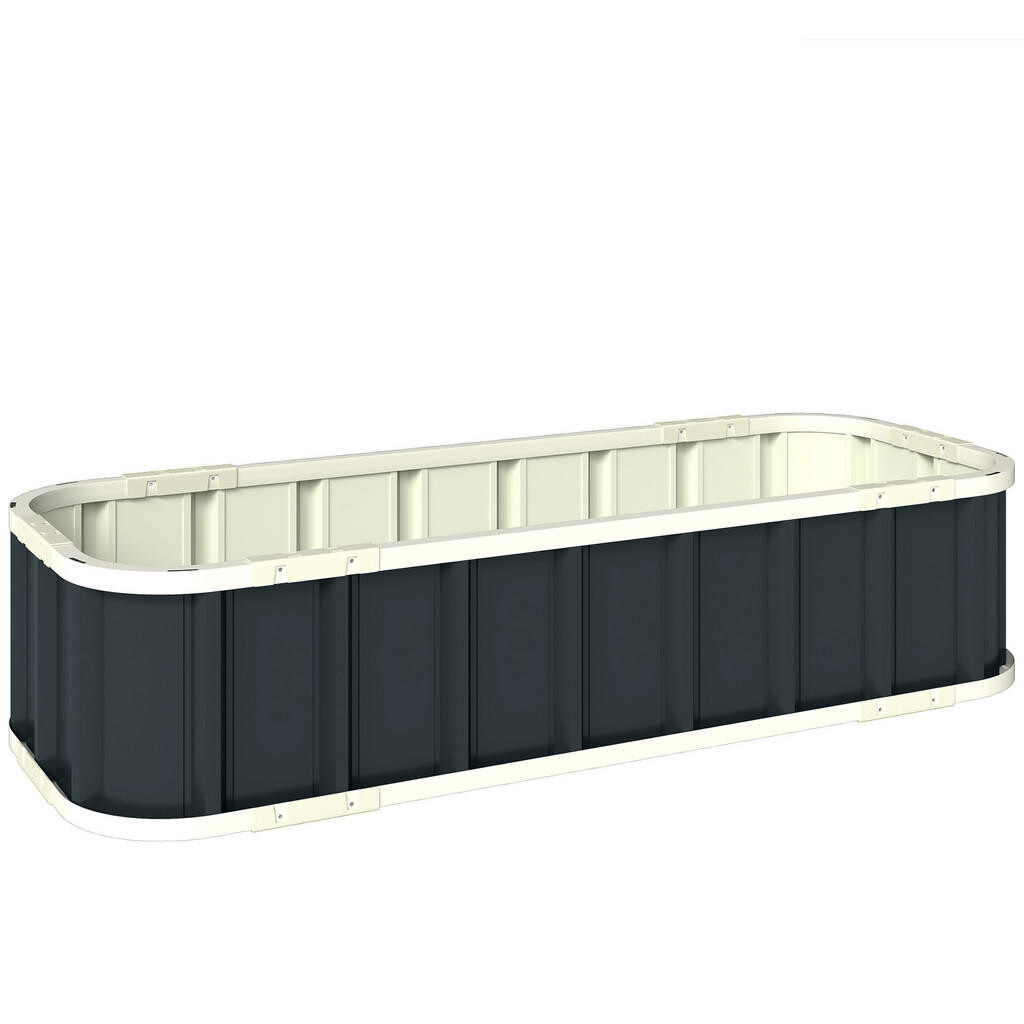 Outsunny VYŠŠÍ ZÁHON Pozinkovaná ocel, plast, tmavě šedá, 136/52/31 cm