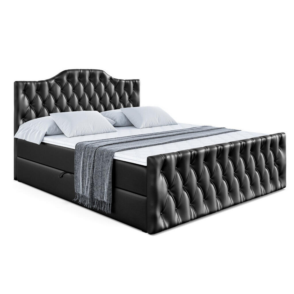 ALTDECOR AMERICKÁ postel VILA-1-Z – 160 × 200 cm – H3 – vysoce lesklá černá