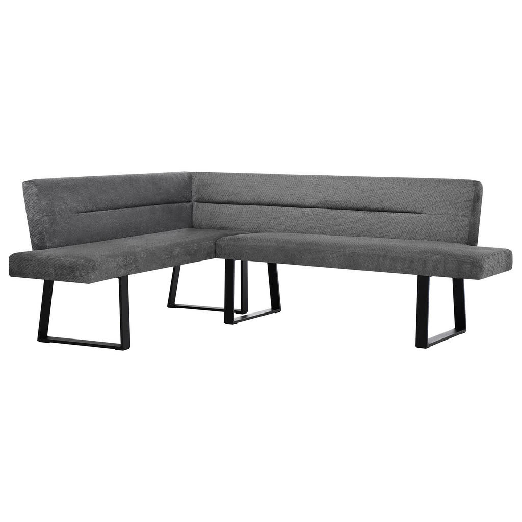 Beautysofa ROHOVÁ LAVICE Cresto 212 × 173 cm, s kovovými nohami, látka Egon, šedá