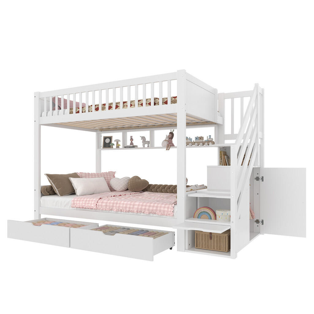 FLIEKS PATROVÁ POSTEL 90x200 Bílá Zásuvka Regál Skříň