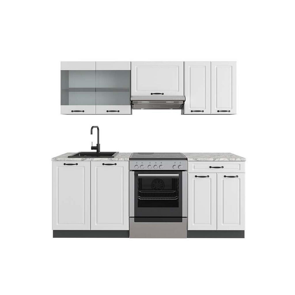 Vicco KUCHYŇSKÝ KOUT R-Line Bílý venkovský dům/antracit 200 cm , PD Mramor