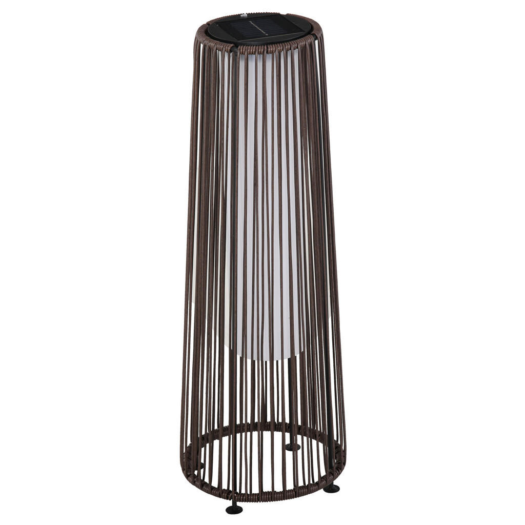 Outsunny SOLÁRNÍ LAMPY, ratanová solární lampa odolná proti stříkající vodě, LED zahradní lampa