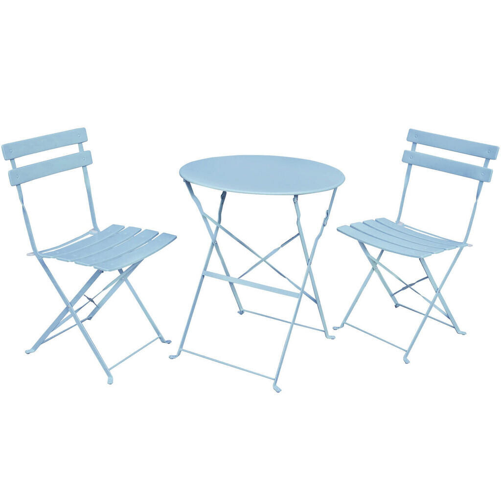 RAUMHIRSCH FURNITURE SKLÁDACÍ STŮL se skládacími židlemi, sada modrá 42/81/42
