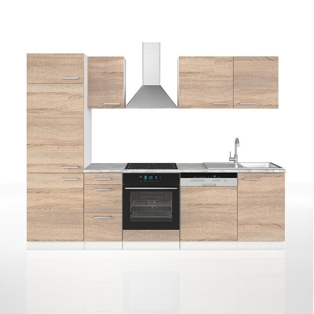 Vicco KUCHYŇSKÝ KOUT Optima Sonoma/bílá 270 cm bez pracovní desky