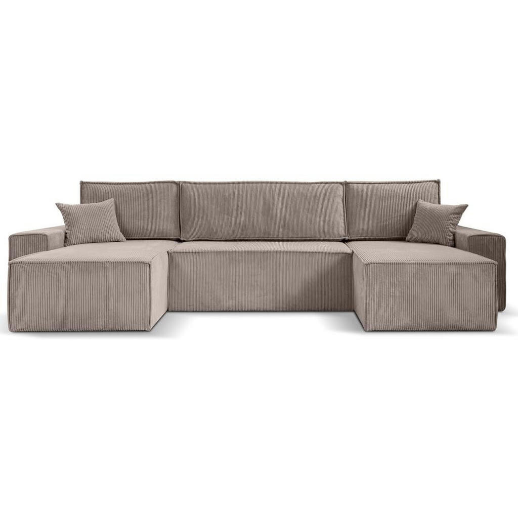 Beautysofa SEDACÍ SOUPRAVA Hektor U s funkcí spaní, 377 cm, cappuccino