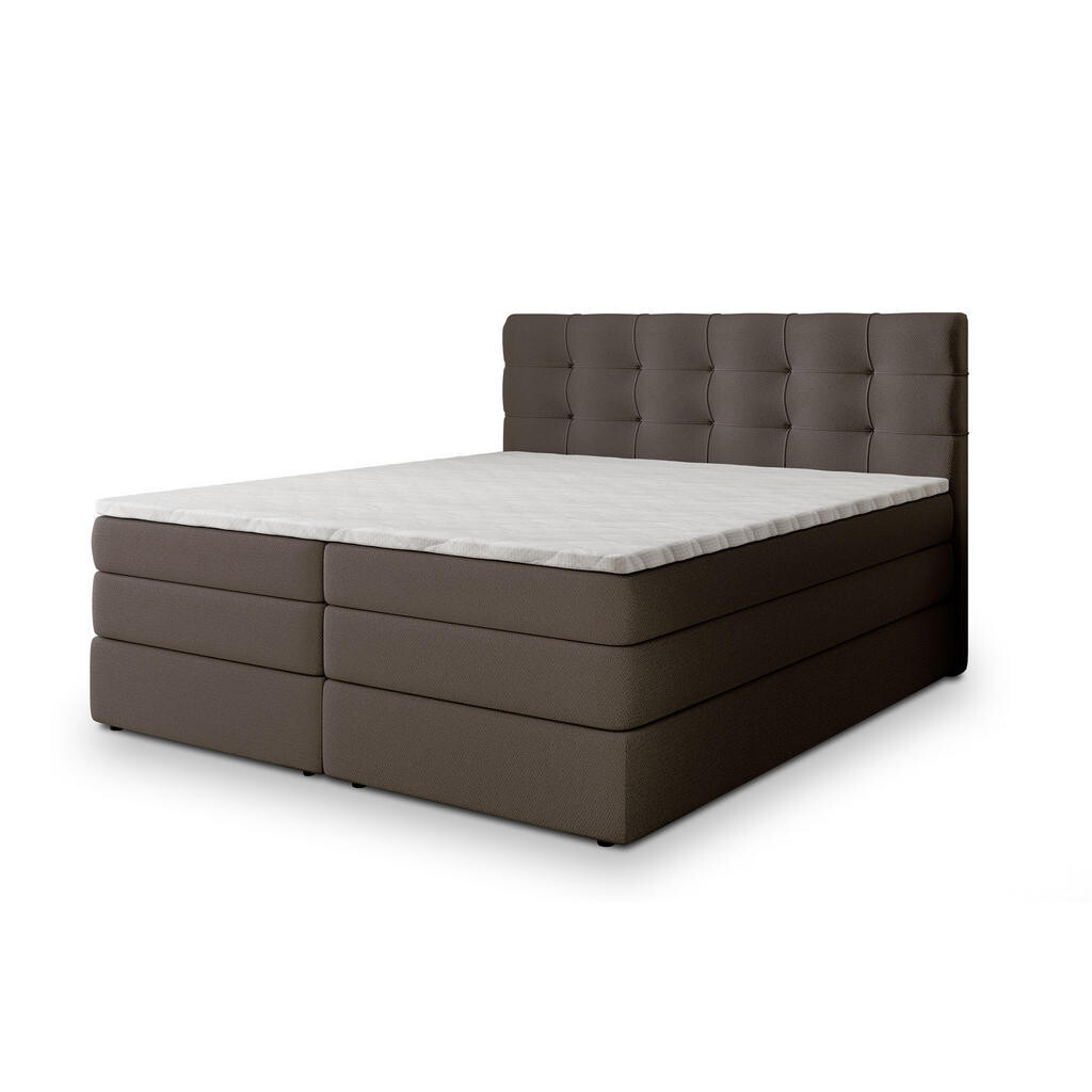 MASSENO POSTEL BOXSPRING AREZI 160x200 cm, s matrací a úložným prostorem, hnědá