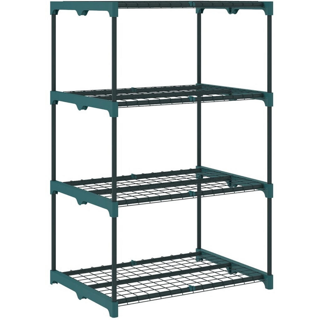 Redom STOJAN na květiny 67/49/105 cm se 4 policemi a úsporou místa, Tmavě zelená