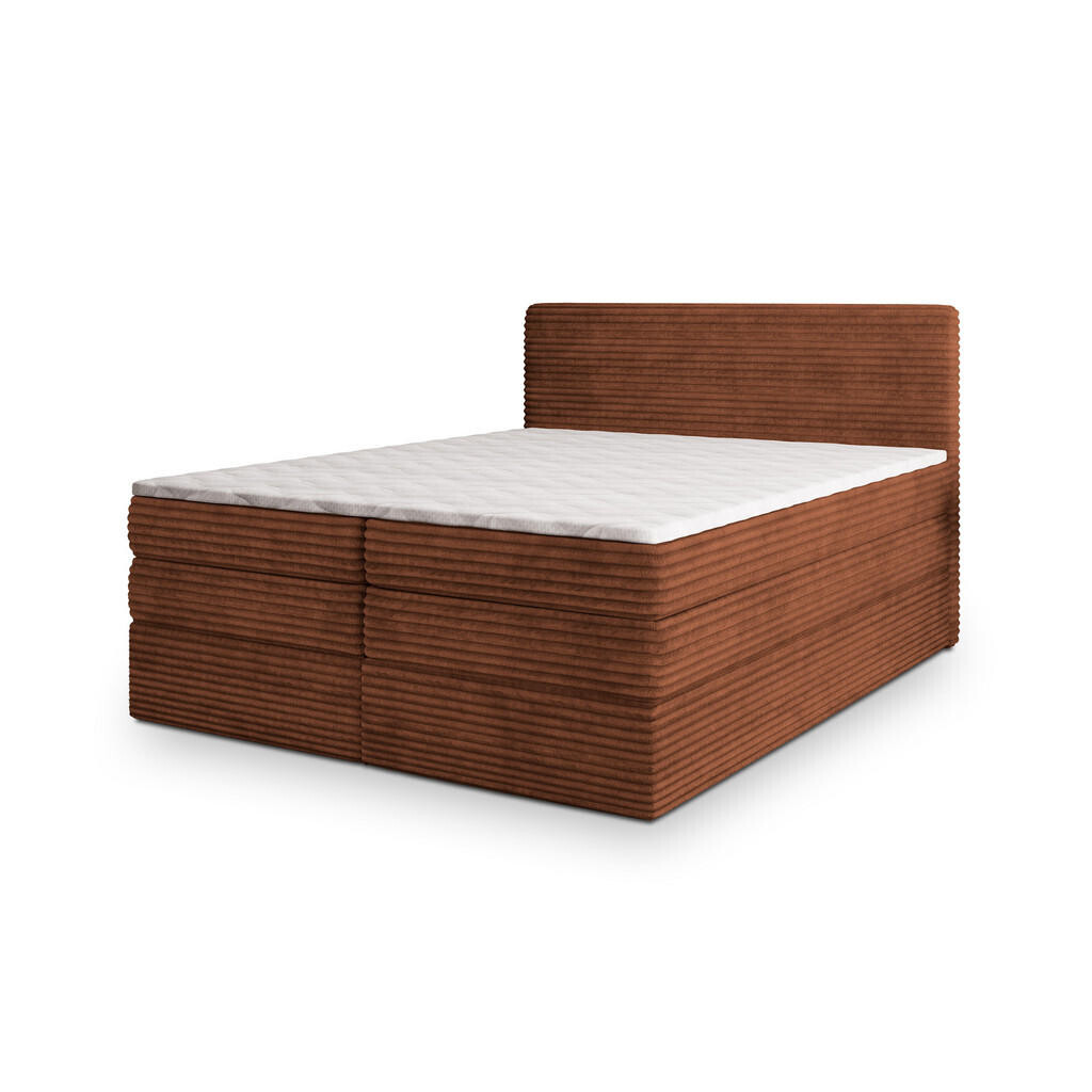 MASSENO POSTEL BOXSPRING LUNERA 160x200 cm, s matrací a úložným prostorem, hnědá