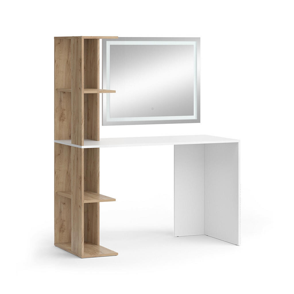 Vicco TOALETNÍ STOLEK Tower Bílá/Sonoma 122.2 cm se zrcadlem LED
