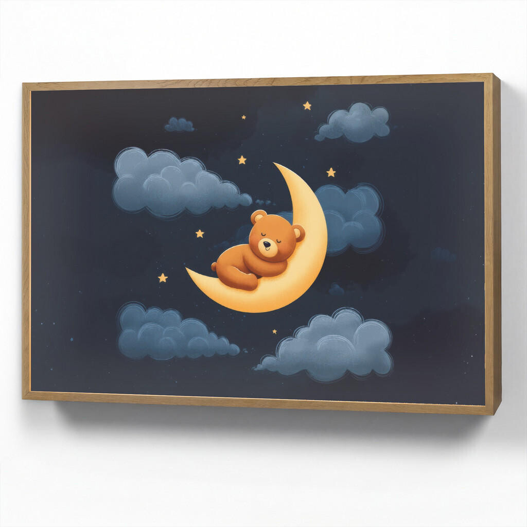OnlyWow DOBÍJECÍ NOČNÍ LAMPIČKA Medvídek - Měsíc - Mraky - Hvězdy 90x60 cm