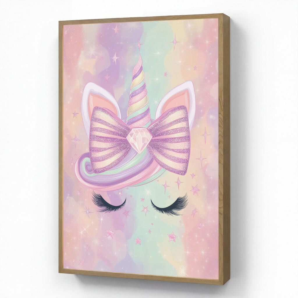 OnlyWow DOBÍJECÍ NOČNÍ LAMPIČKA Jednorožec - Třpytky - Duha - Pastelové barvy 60x90 cm
