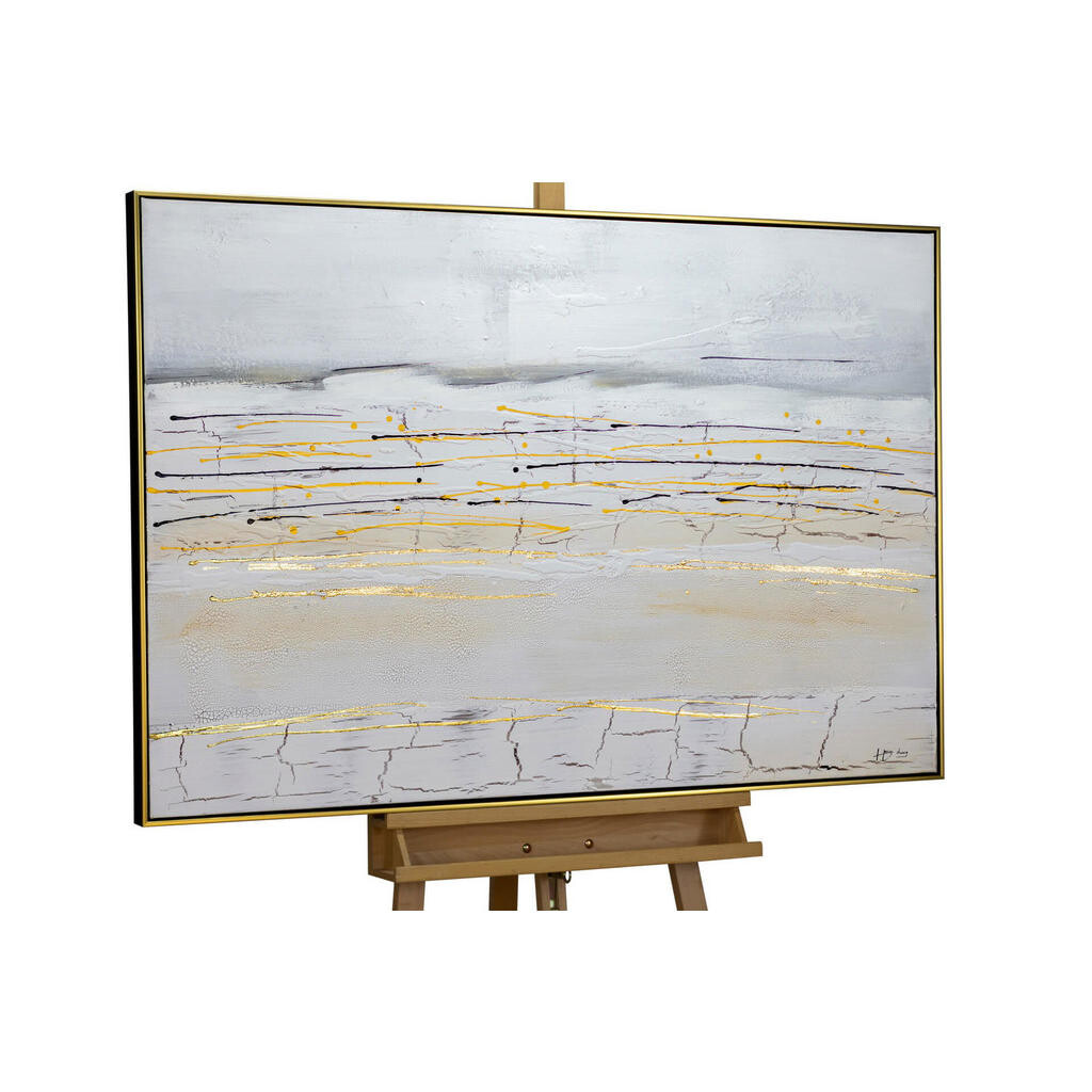 KUNSTLOFT RUČNĚ MALOVANÝ AKRYLOVÝ OBRAZ ŠEDÝ, 123/83 CM
