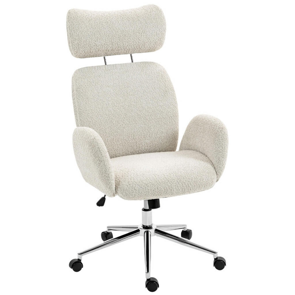 SHOPENTRA ERGONOMICKÉ otočné židle s výškově nastavitelnou opěrkou hlavy, šedobílé