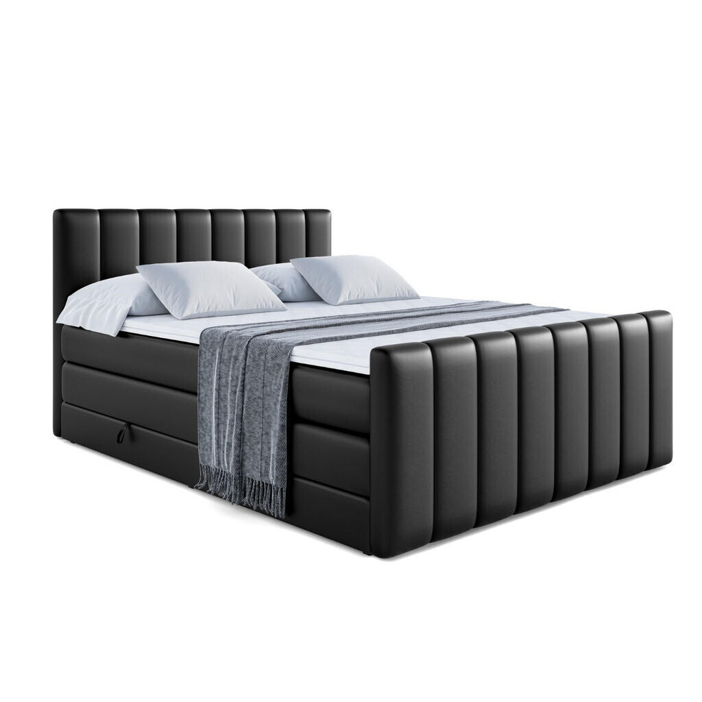 ALTDECOR POSTEL boxspring OTTA-Z KING – 140x200 – H3/H4 – vysoce lesklá černá