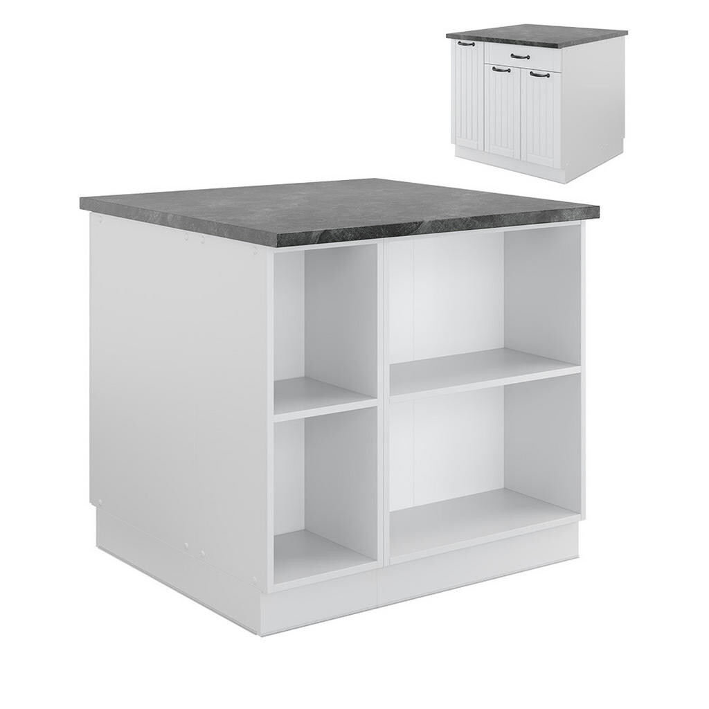 Vicco KUCHYŇSKÝ OSTROV Fame-Line Bílý venkovský dům/bílá 90 cm se zásuvkou, bez pracovní desky