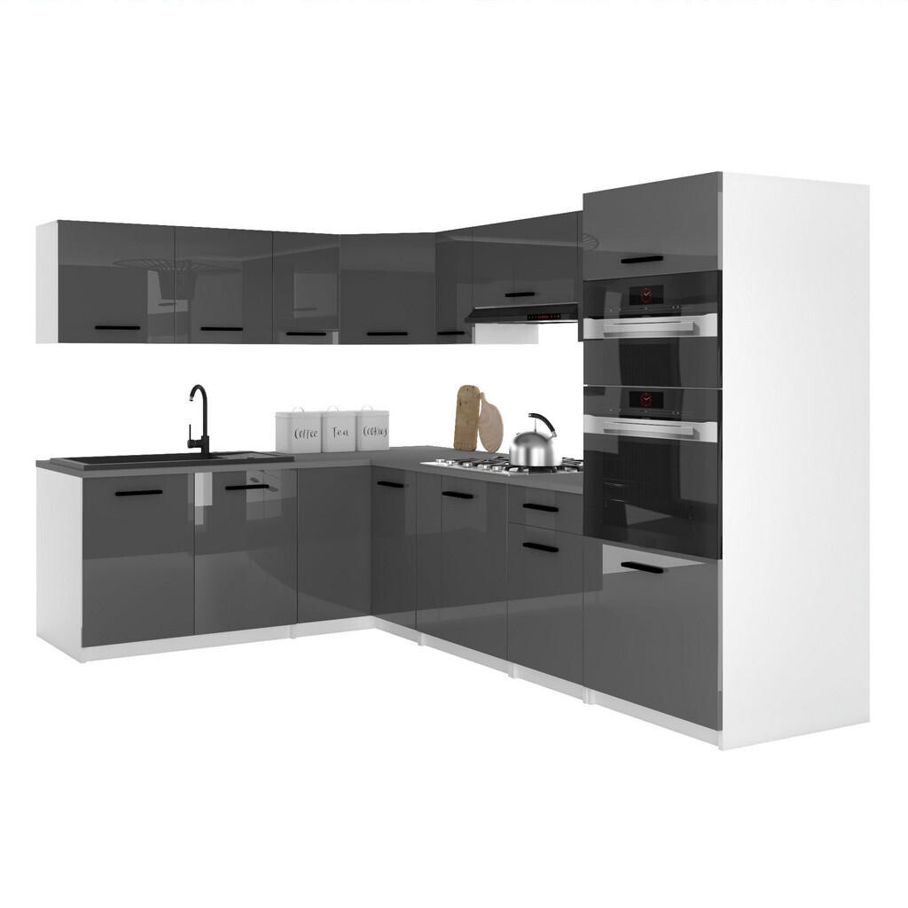 B BELINI GROUP KUCHYŇSKÁ LINKA Italia 8 420 cm , s pracovními deskami, Šedá lesklá