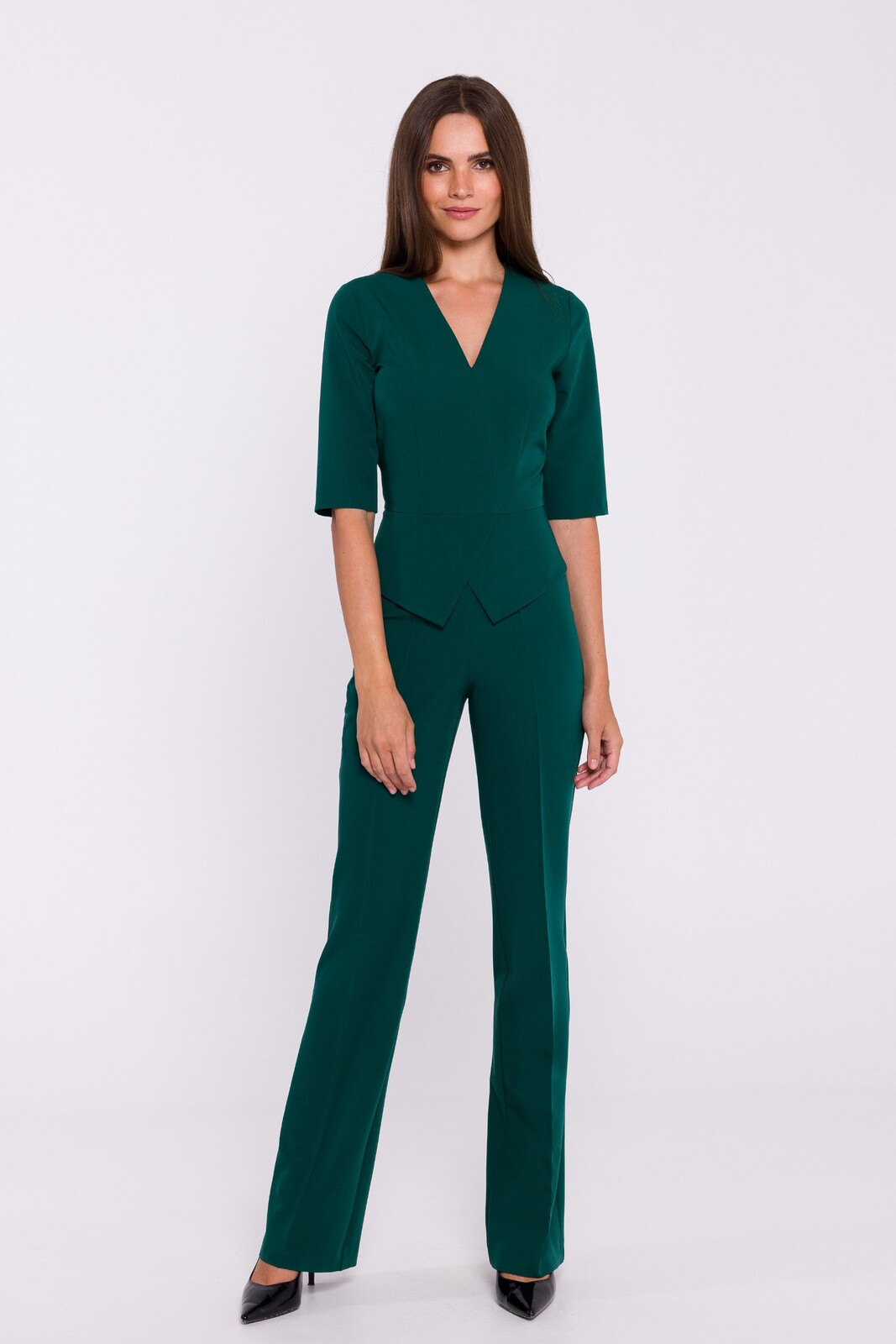 Stylove Woman's Peplum jumpsuit - green