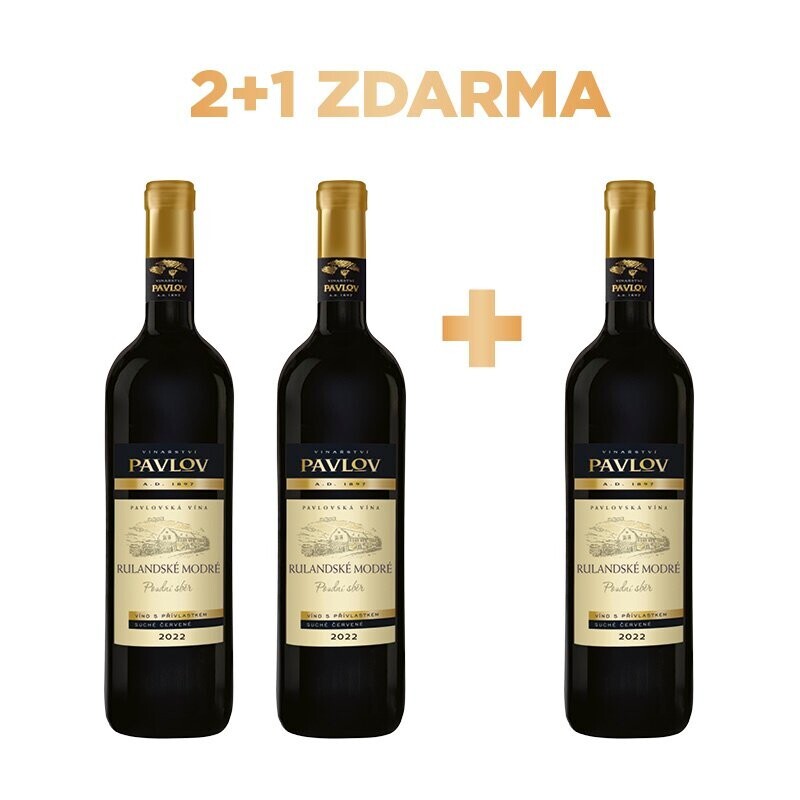 Vinařství Pavlov Rulandské modré 2022 pozdní sběr 2+1 ZDARMA