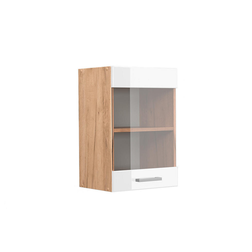 Vicco SKLENĚNÁ KUCHYŇSKÁ SKŘÍŇKA R-Line Bílá vysoký lesk 40 cm