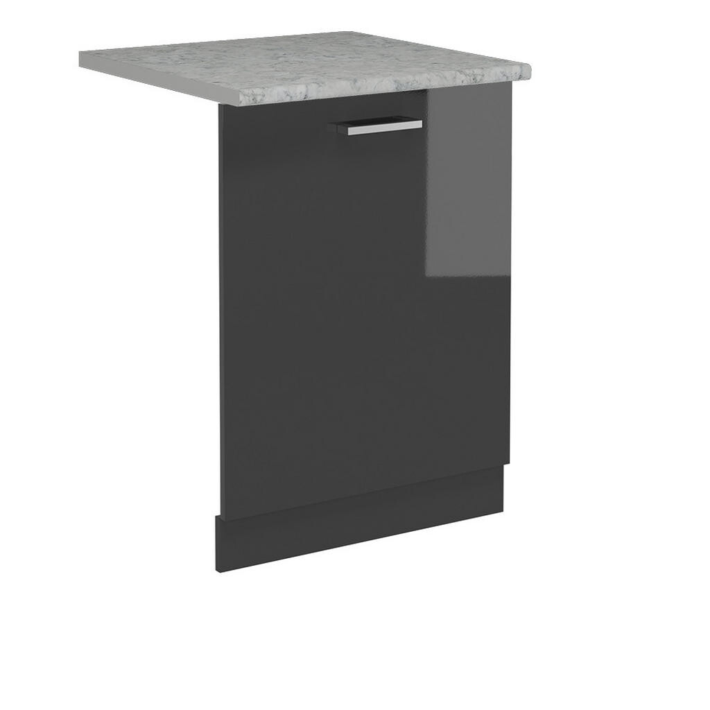 Vicco ČELNÍ PANEL MYČKY R-Line Antracitový vysoký lesk 60 cm s pracovní deskou