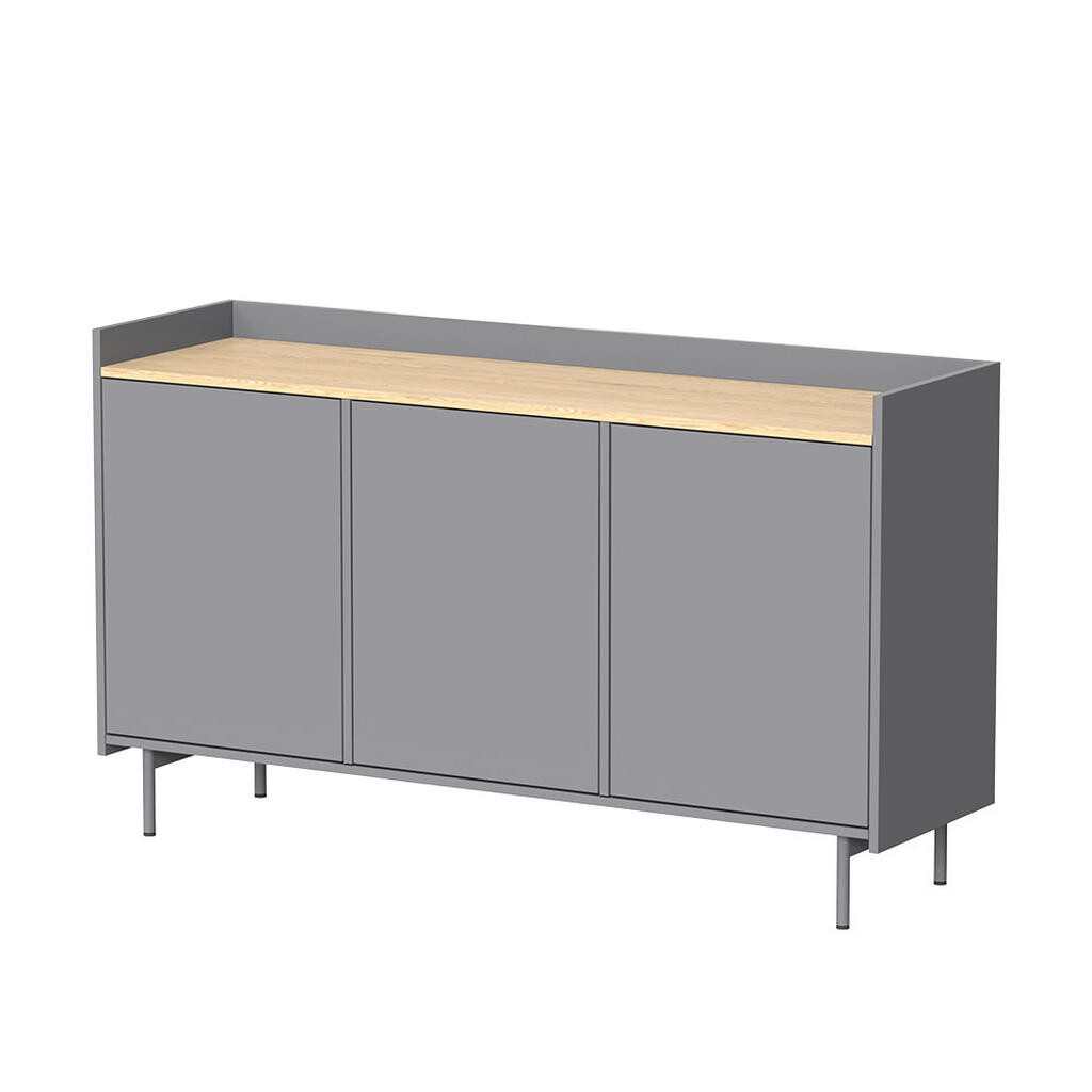 Vicco KREDENC Velina Šedá 140 x 82 cm se 6 přihrádkami